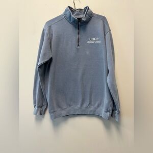 Comfort Colors 1/4 Zip Blue CHOP Cardiac Center Custom Sweatshirt—Medium